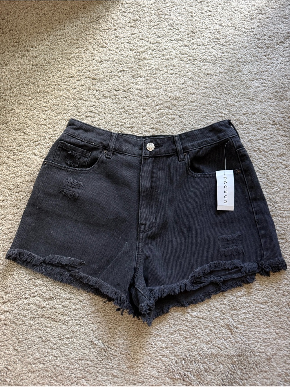Pacsun High Rise Festival Black Jean Shorts